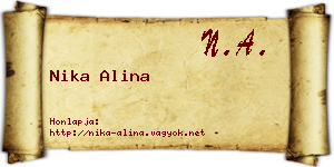Nika Alina névjegykártya